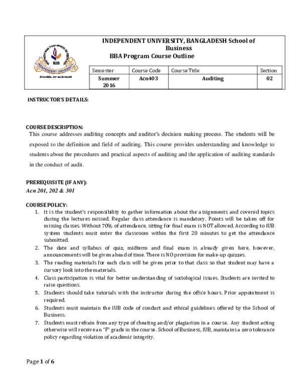 (DOC) BBA Program Course Outline | Naimul Islam - Academia.edu