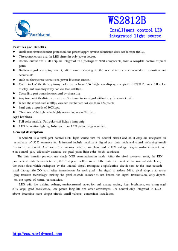(PDF) WS2812B Intelligent control LED