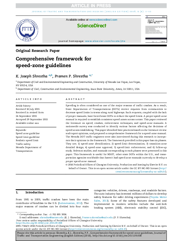 (PDF) Comprehensive framework for speedzone guidelines Pramen