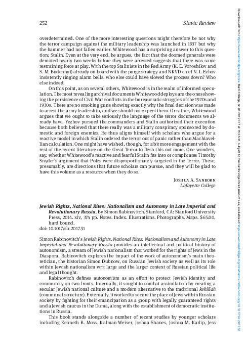(PDF) Review of Jewish Rights, National Rites: Nationalism and Autonomy ...