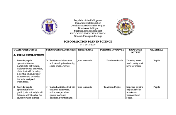 (DOC) SCHOOL ACTION PLAN IN SCIENCE