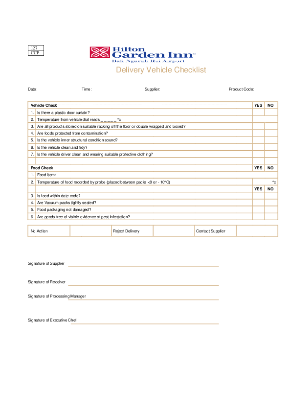 (DOC) Delivery Vehicle Checklist Parta Jaya Academia.edu