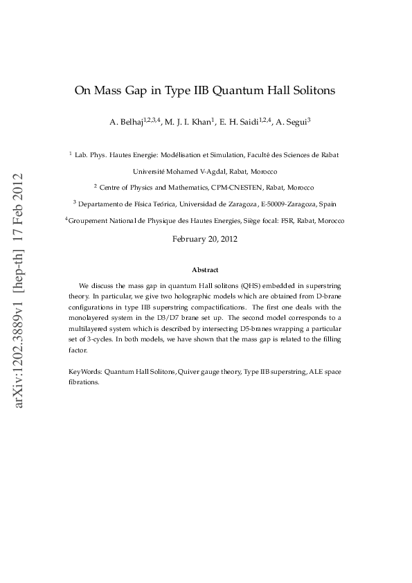 On Mass Gap in Type Iib Quantum Hall Solitons