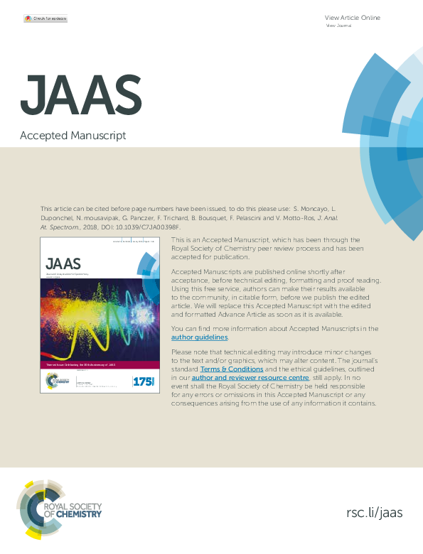 PDF) JAAS Journal of Analytical Atomic Spectrometry | Niloofar