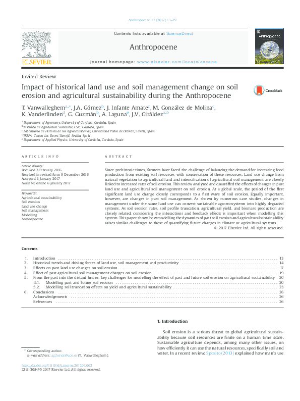 (PDF) Impact of historical land use and soil management change on soil ...