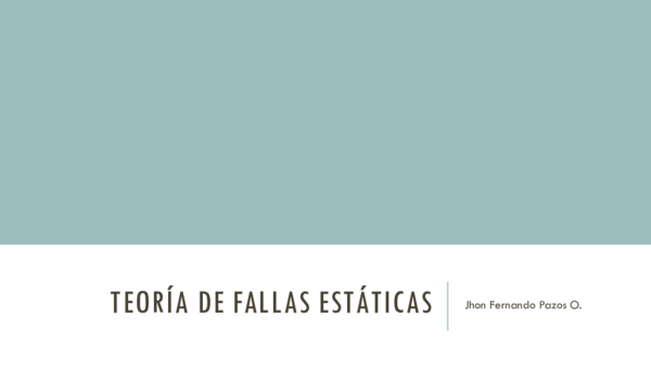 Ppt Teorias De Falla Estatica