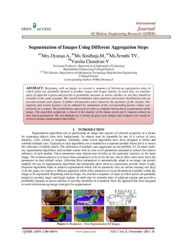 (PDF) Segmentation of Images Using Different Aggregation Steps
