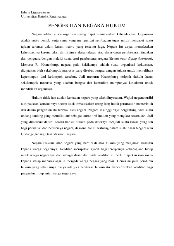 Doc Negara Hukum Docx Edwin Ligasetiawan Academia Edu