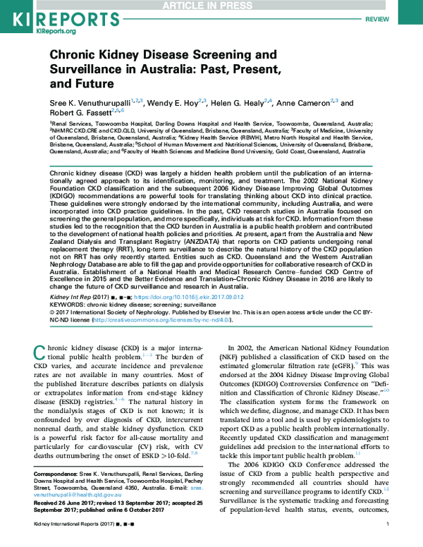 (PDF) Chronic Kidney Disease Screening and Surveillance in Australia ...