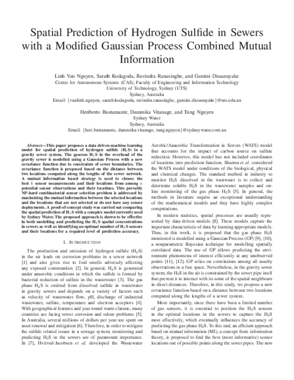 (PDF) Spatial Prediction of Hydrogen Sulfide in Sewers with a Modified ...
