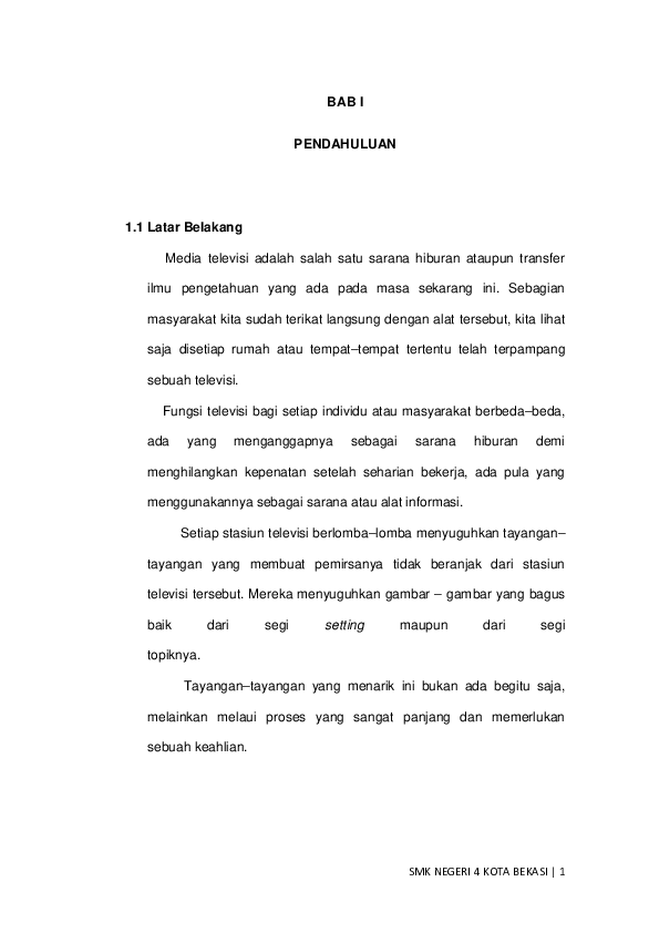 (DOC) Pendahuluan laporan