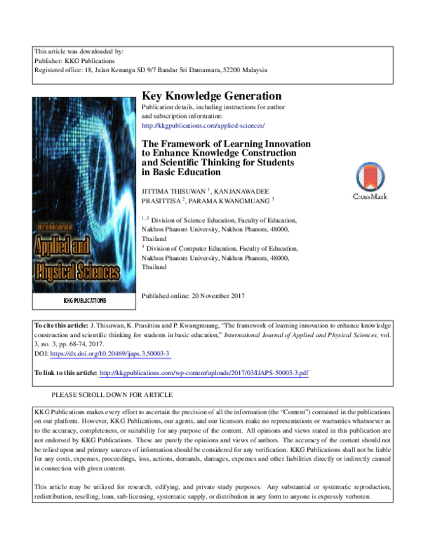 (PDF) The Framework of Learning Innovation to Enhance Knowledge ...