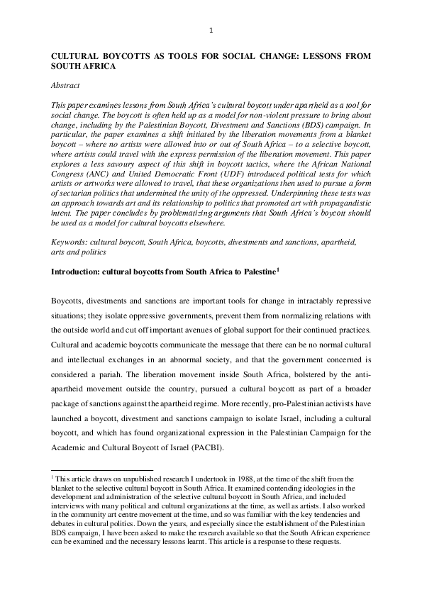 Academic boycott of south africa image