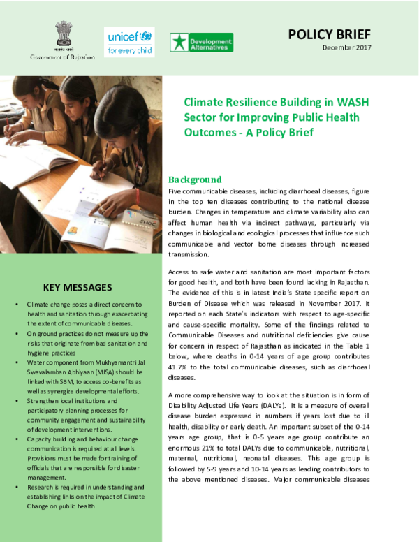 (PDF) Resilience in the WASH sector