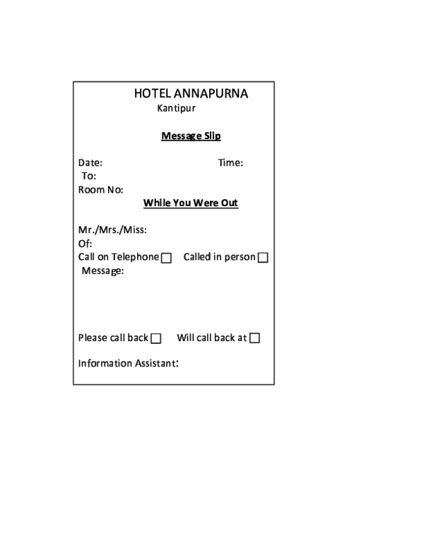 (DOC) Message slip | aryaman ghimire - Academia.edu