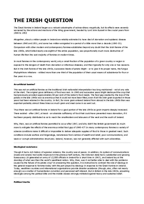 (DOC) THE IRISH QUESTION Leo 99 Academia.edu