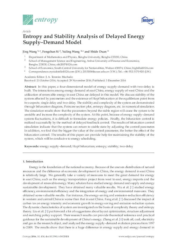 (PDF) Entropy and Stability Analysis of Delayed Energy Supply–Demand ...