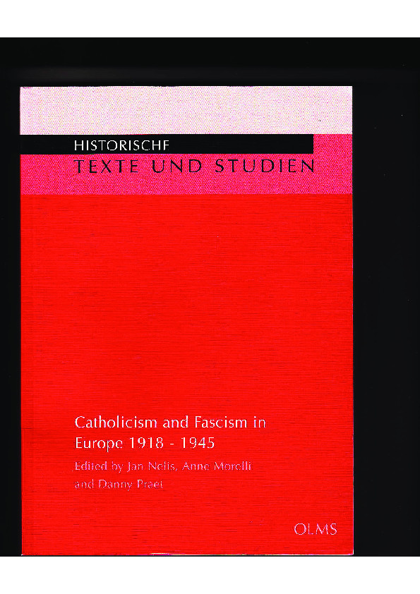 (PDF) The Study of the Relationship between Catholicism and Fascism ...