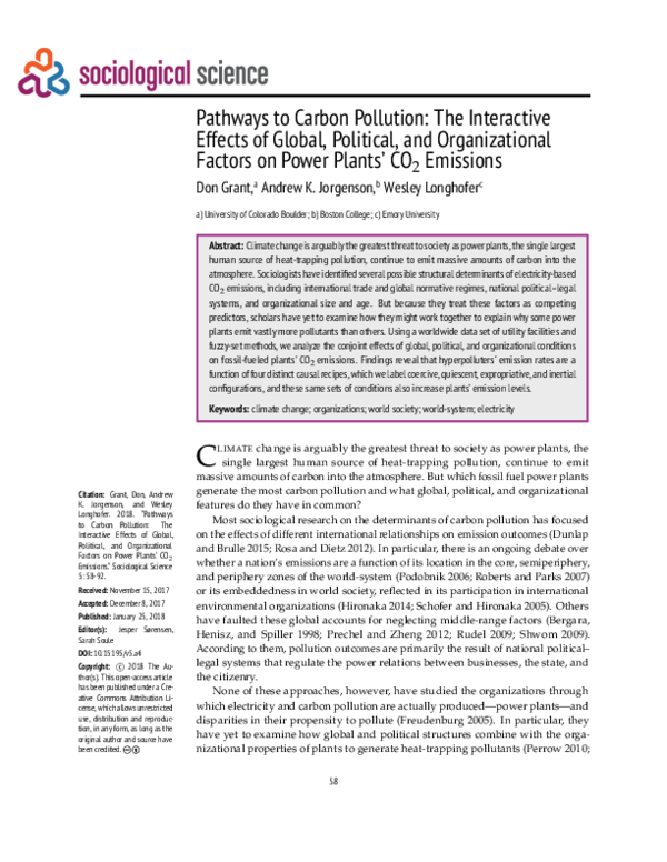 (PDF) Pathways to Carbon Pollution: The Interactive Effects of Global ...