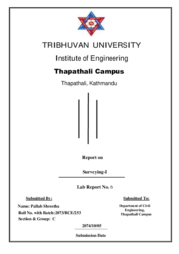 (DOC) Thapathali Campus Surveying-I | Suvam Malla - Academia.edu