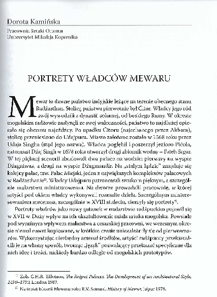 (PDF) Portrety władców Mewaru