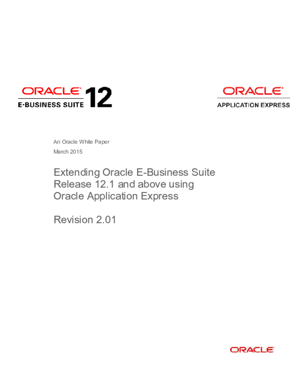 (PDF) An Oracle White Paper Extending Oracle E-Business Suite Release ...