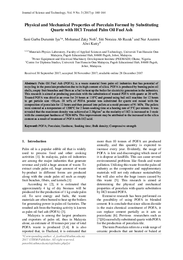(PDF) Physical and Mechanical Properties of Porcelain Formed by