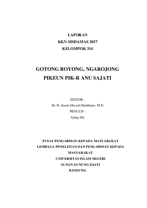 Pdf Laporan Kkn Kelompok Edi Prabowo Academia Edu