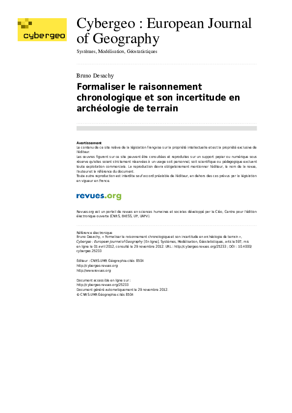 Étapes de l’incertitude de datation