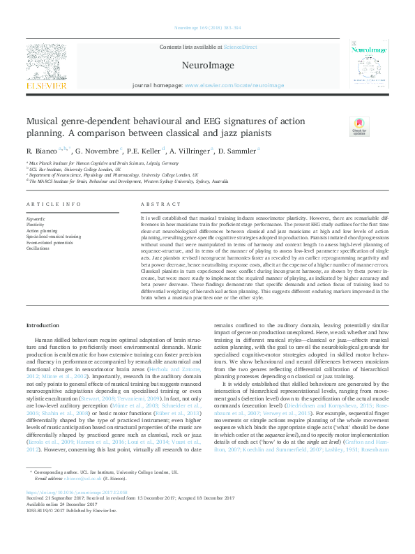 (PDF) Musical genre-dependent behavioural and EEG signatures of action ...
