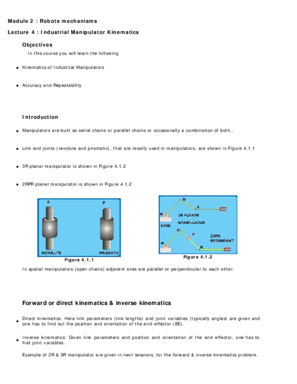 (PDF) Module 2 : Robots mechanisms