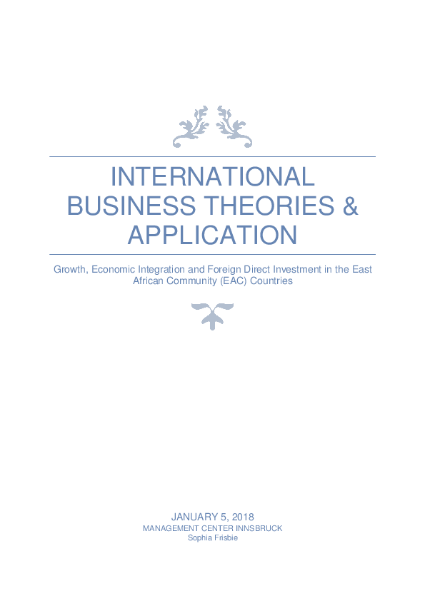 (PDF) International Business - Growth, Economic Integration and FDI in ...