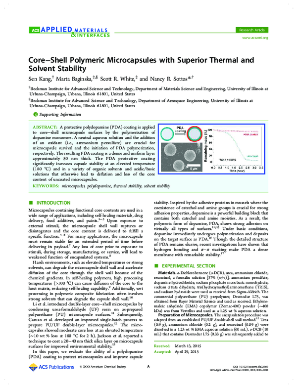 (PDF) Core−Shell Polymeric Microcapsules with Superior Thermal and ...
