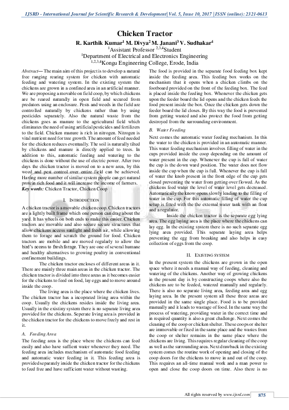 (PDF) Chicken Tractor IJSRD International Journal for Scientific