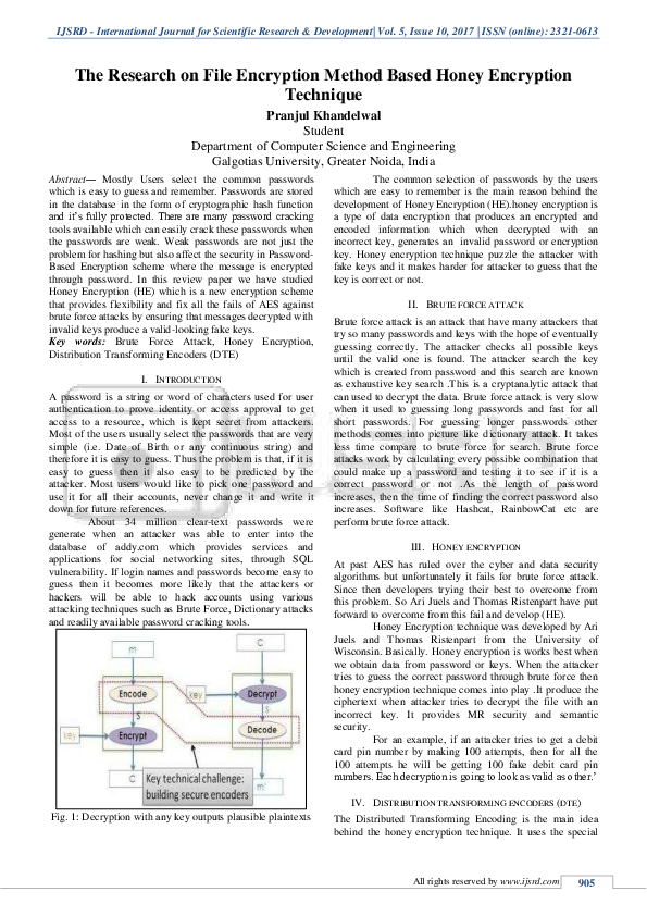 (PDF) The Research on File Encryption Method Based Honey Encryption ...