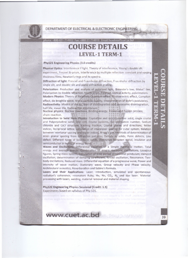 (PDF) Curriculum of Bachelor of Science, Electrical and Electronic Engineering Rana Banik