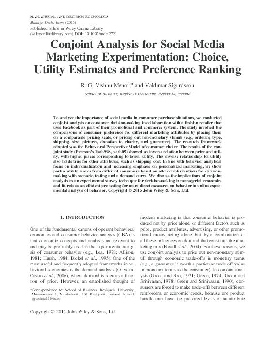 Conjoint analysis essay image