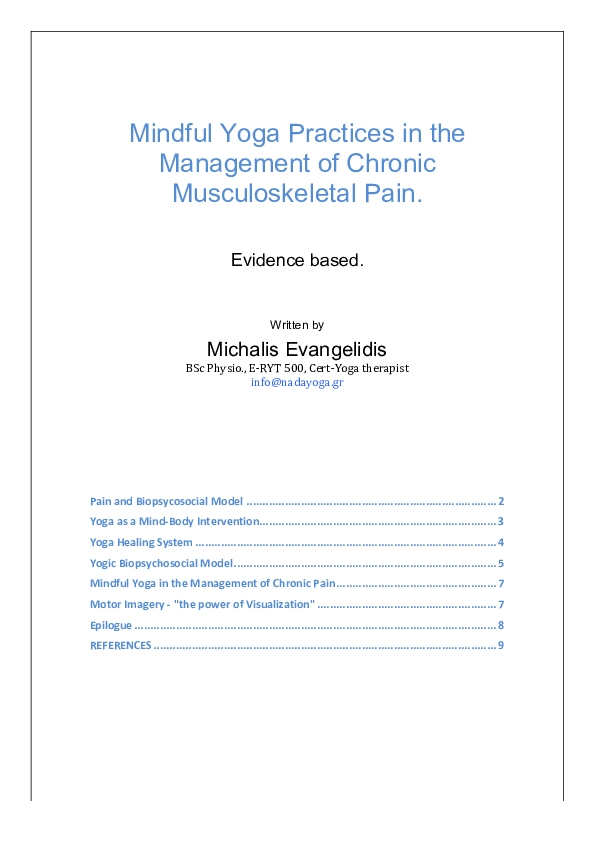 (PDF) Mindful Yoga Practices in the Management of Chronic ...