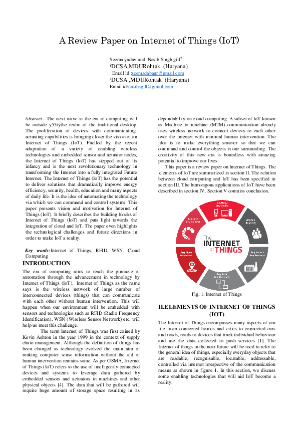 (DOC) A Review Paper on Internet of Things (IoT