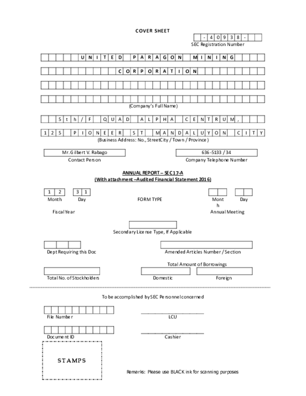 (PDF) ANNUAL REPORT – SEC 17-A (With attachment –Audited Financial ...