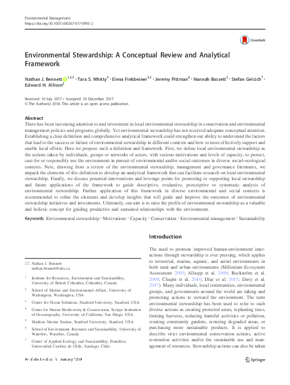 Environmental stewardship essay image