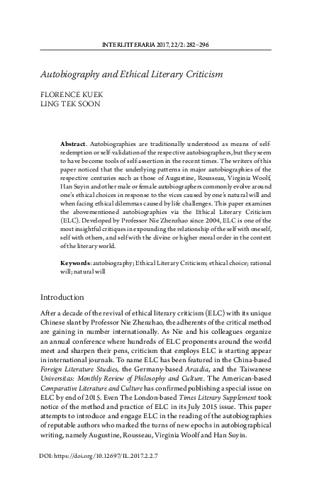 Ethical autobiography essay image