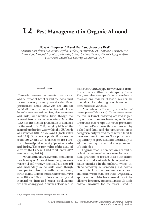(PDF) Pest Management in Organic Almond