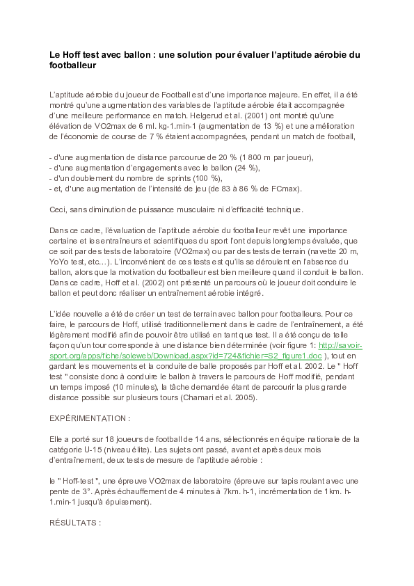 (PDF) Hoff Football Test Chamari et al 2008