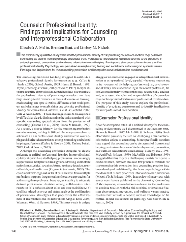 What Is Counselor Identity