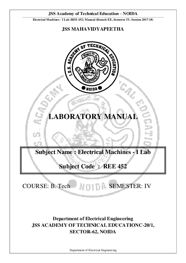 (PDF) JSS Academy of Technical Education NOIDA LABORATORY MANUAL