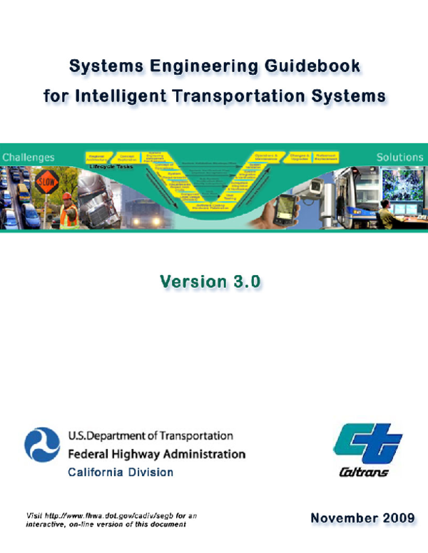 (PDF) Systems Engineering Guidebook for Intelligent Transportation