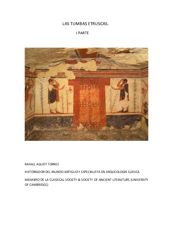 (PDF) LAS TUMBAS ETRUSCAS. I PARTE Rafael Agusti Torres Academia.edu