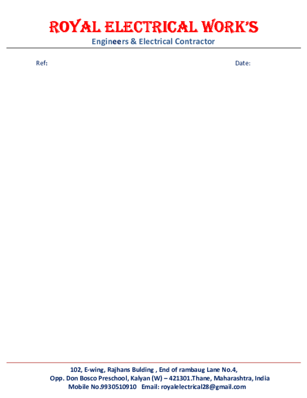 (PDF) Letterhead Copy royal electrical works Academia.edu