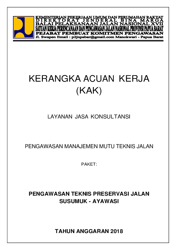 Contoh Laporan Bulanan Konsultan Pengawas Jalan Barisan